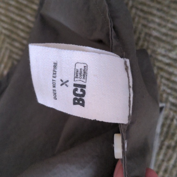 ALEX MILL Easy Ruffle Cotton Poplin Shirt, Dusty Olive, Size M, Spring - Picture 14 of 15